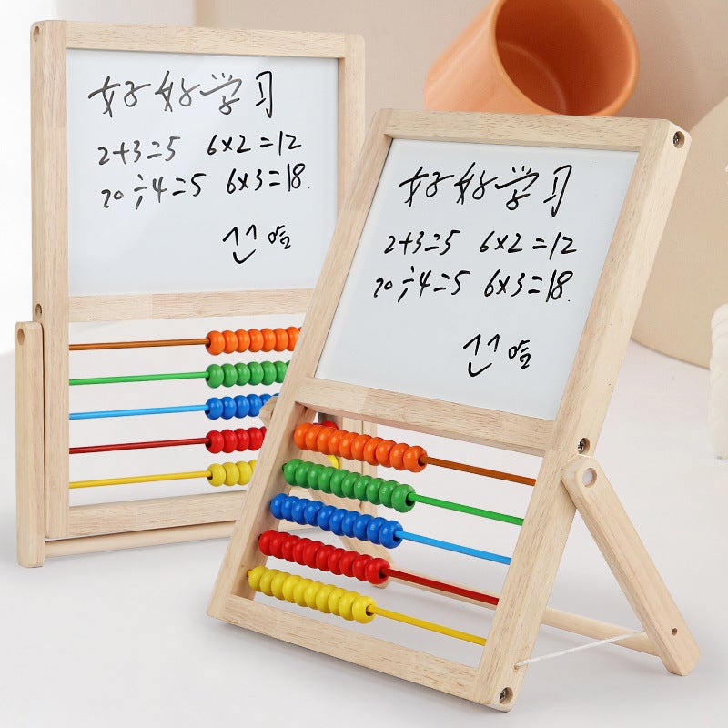 لوحة رسم متعددة الوظائف للأطفال ذات وجهين، تعلّم متعدد الأبعاد وتنمية الخيال، رف عدّاد الأعداد، لغز، لعبة تعليمية مبكرة، مغناطيسية - Image 2